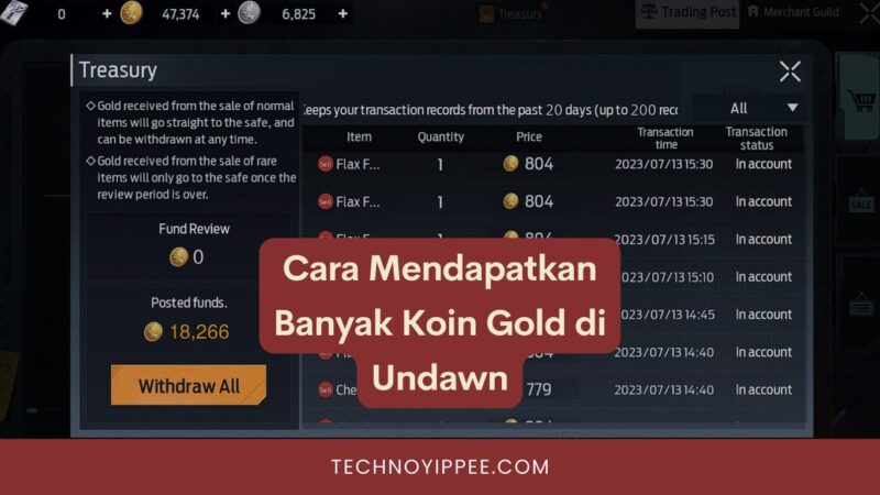 Cara Mendapatkan Banyak Koin Gold di Undawn